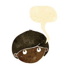cartoon happy man with speech bubble N60