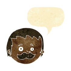 cartoon man with mustache speech bubble N12