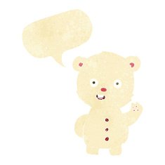 cute cartoon polar bear with speech bubble N4