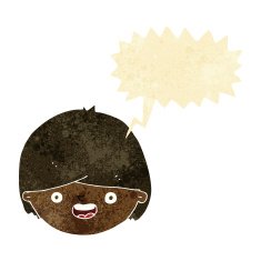 cartoon happy face with speech bubble N9