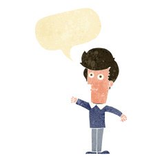 cartoon man punching with speech bubble N2