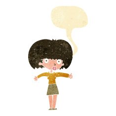 cartoon woman giving thumbs up symbol with speech bubble N12