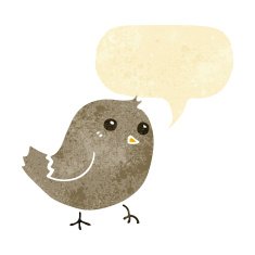 cartoon bird with speech bubble N53