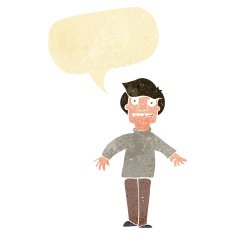 cartoon shocked man with speech bubble N18