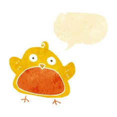 cartoon bird with speech bubble N54