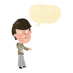 cartoon shocked man with speech bubble N19