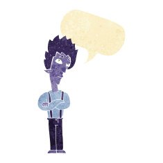cartoon vampire with speech bubble N15