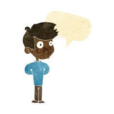cartoon boy staring with speech bubble N3
