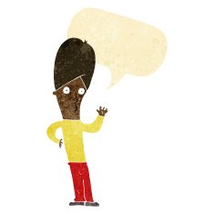 cartoon man waving with speech bubble N5