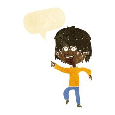 Cartoon happy boy with speech bubble N26