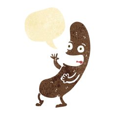 cartoon sausage with speech bubble N3