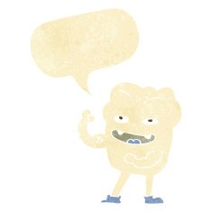 cartoon strong healthy tooth with speech bubble N2