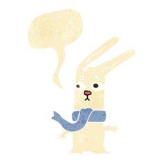 cartoon rabbit with speech bubble N18