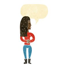 cartoon woman ignoring with speech bubble N4