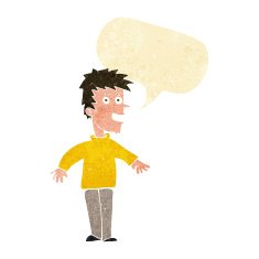 Cartoon happy boy with speech bubble N29