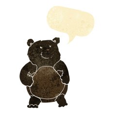 cartoon bear with speech bubble