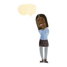 cartoon woman waiting with speech bubble N4