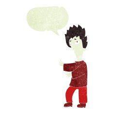 cartoon vampire with speech bubble N17