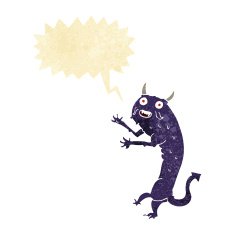 cartoon devil with speech bubble