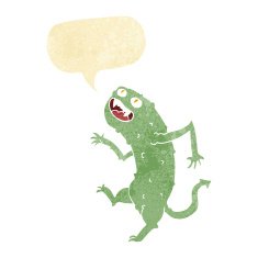 cartoon monster with speech bubble N9