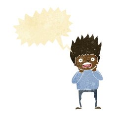 cartoon man panicking with speech bubble N8