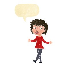 cartoon woman with no worries speech bubble N6