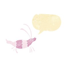 cartoon shrimp with speech bubble N5