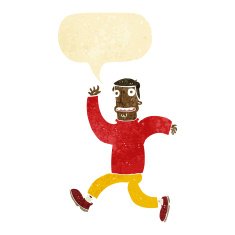 cartoon terrified man with speech bubble N40