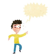 cartoon man with popping out eyes speech bubble N4
