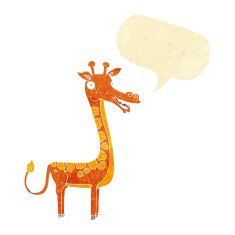 cartoon giraffe with speech bubble N2