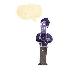 cartoon vampire with speech bubble N19