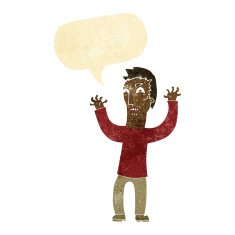 cartoon angry man with speech bubble N15
