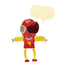 cartoon astronaut with speech bubble N19