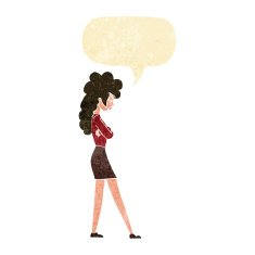 cartoon annoyed woman with speech bubble N34