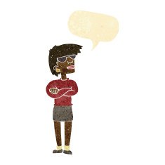 cartoon annoyed woman with speech bubble N35
