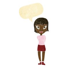 cartoon pretty girl with speech bubble N18