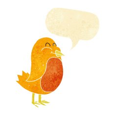 cartoon bird with speech bubble N57