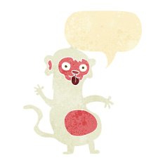 funny cartoon monkey with speech bubble N2