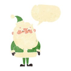cartoon santa claus with speech bubble N38