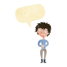 cartoon crazy excited woman with speech bubble N4