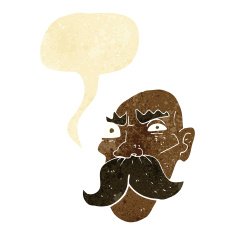 cartoon angry old man with speech bubble N24