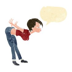 cartoon sexy woman with speech bubble N4