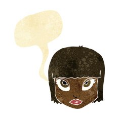 cartoon female face with speech bubble N27