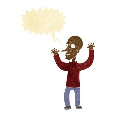 cartoon mean man with speech bubble N2