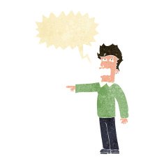 cartoon man accusing with speech bubble N4