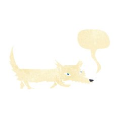 cartoon little wolf with speech bubble N2