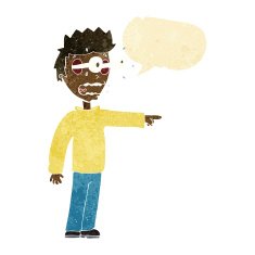 cartoon man with popping out eyes speech bubble N5