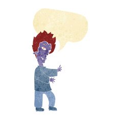 cartoon vampire with speech bubble N21