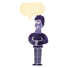 cartoon vampire with speech bubble N22