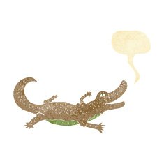 cartoon crocodile with speech bubble N3